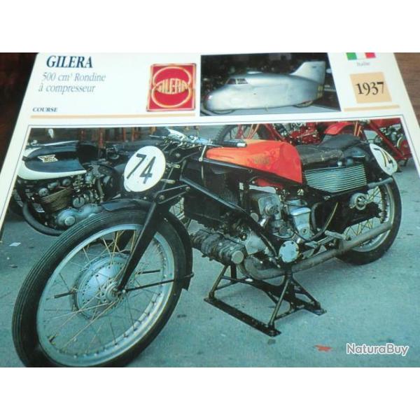 FICHE MOTO  GILERA 500Cm3 RONDINE  1937