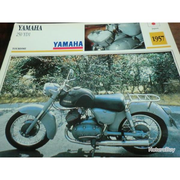 FICHE MOTO YAMAHA 250 YD1   1957