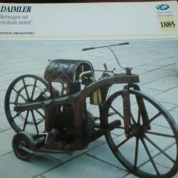 FICHE MOTO  DAIMLER REITWAGEN MIT PETROLEUM MOTOR   1885