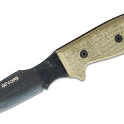 Couteau Ontario RAT-3 Caper Lame Acier Carbone Manche Micarta Etui Cuir Made In USA ON8663