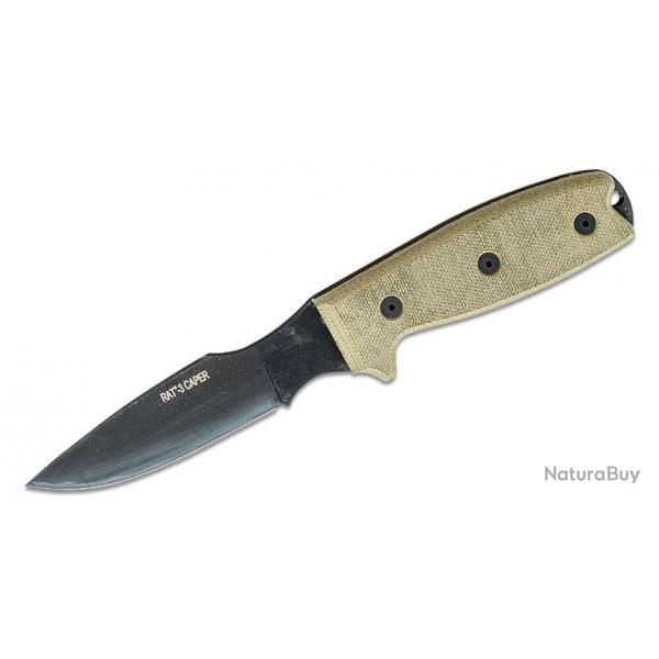 Couteau Ontario RAT-3 Caper Lame Acier Carbone Manche Micarta Etui Cuir Made In USA ON8663