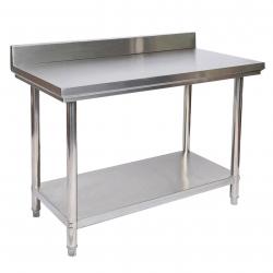 Table de travail acier inoxydable avec rebord de protection 120 x 60 x 85 cm 16_0002500