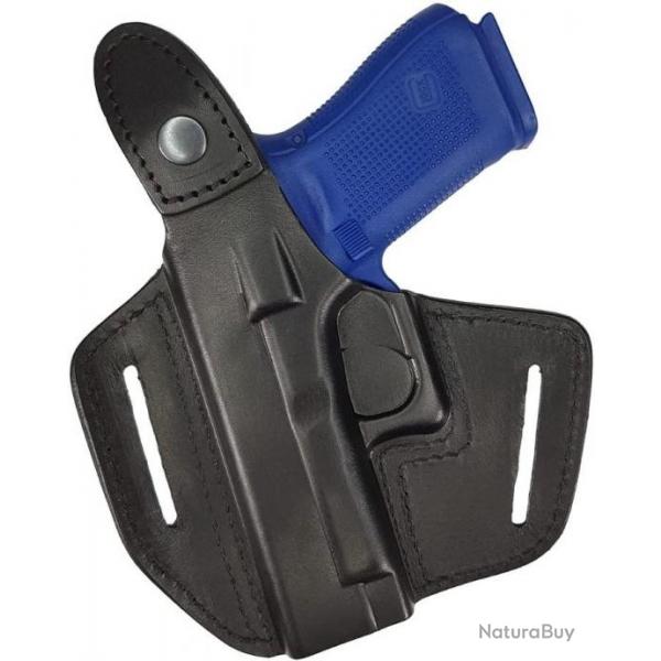 Holster De Ceinture en Cuir Vritable pour Glock 17 19 22 23 25 26 27 31 32 33 34 37 DROITIER