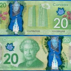 Canada 20 Dollars 2012 Billet Polymere Monument Reine Elizabeth 2 Prefixe FSV