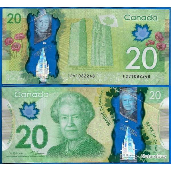 Canada 20 Dollars 2012 Billet Polymere Monument Reine Elizabeth 2 Prefixe FSV