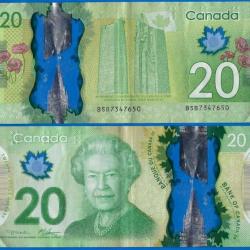 Canada 20 Dollars 2012 Billet Polymere Monument Reine Elizabeth 2 Prefixe BSB