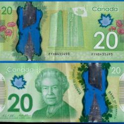 Canada 20 Dollars 2012 Billet Polymere Monument Reine Elizabeth 2 Prefixe FYH