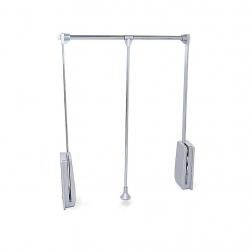 Penderie rabattable pour armoire, réglable 450 600 mm, jusqu'à 12 kg, Acier, Chromé Emuca