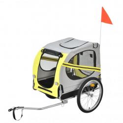 Remorque vélo pour chien animaux avec roue pneumatique réflecteurs et drapeau rouge barre d'attelag