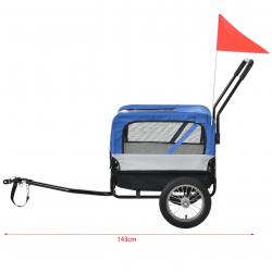 Remorque vélo pour chien animaux avec roue frontale réflecteurs et drapeau rouge barre d'attelage c