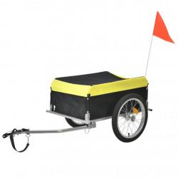 Remorque vélo pour chien animaux acier et polyester 130 x 65 x 50 cm avec réflecteurs et drapeau ba