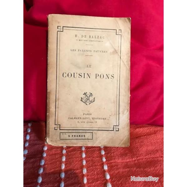 livre ancien de 1925 le cousin Pons