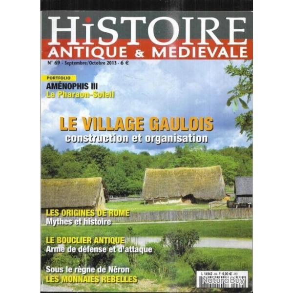 histoire antique et mdivale 69, le village gaulois , bouclier antique, nron monnaies rebelles,