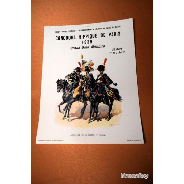 ROUSSELOT CONCOURS HIPPIQUE DE PARIS, GALA MILITAIRE PLANCHE HORS TEXTE DES CARNETS DE LA SABRETACHE