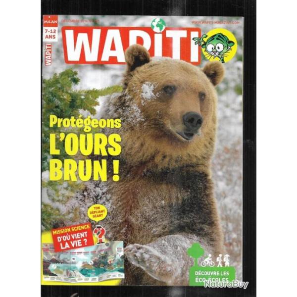 wapiti 357 dcembre 2016, 7-12 ans , l'ours brun, cacatos, co-coles, reboisement sahel, pole nord