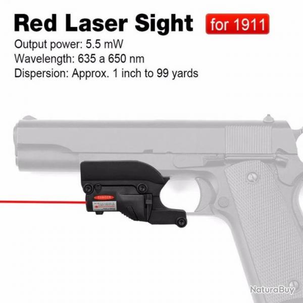 Vise laser rouge pour 1911 noire