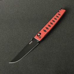 Couteau SRM Knives 9215-GV Red/Black Lame Acier D2 Manche G10 Ambi-Lock Clip SRM9215GV
