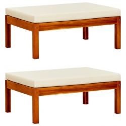 Repose-pieds de jardin 2 pcs Bois d acacia massif 310323