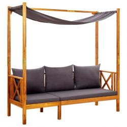 Banc de jardin avec auvent Bois d acacia solide 310321