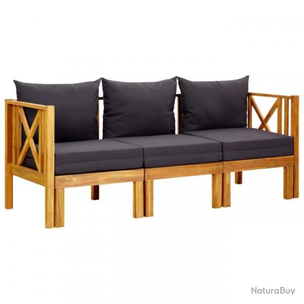 Banc de jardin 3 places et coussins 179 cm Bois d acacia massif 310310