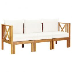 Banc de jardin 3 places et coussins 179 cm Bois d acacia massif 310309