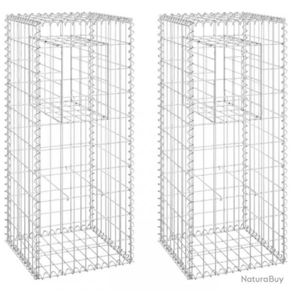 Poteaux  panier de gabion 2 pcs 40x40x100 cm Fer 151261