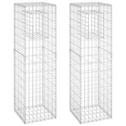 Poteaux à panier de gabion 2 pcs 40x40x140 cm Fer 151263