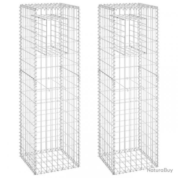 Poteaux  panier de gabion 2 pcs 40x40x140 cm Fer 151263