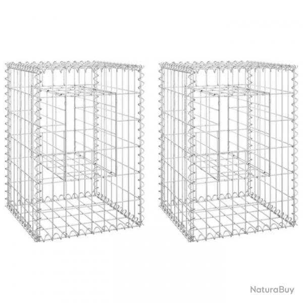 Poteaux  panier de gabion 2 pcs 40x40x60 cm Fer 151259