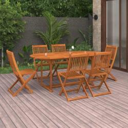 Mobilier à dîner de jardin 7 pcs Bois d acacia solide 3086972