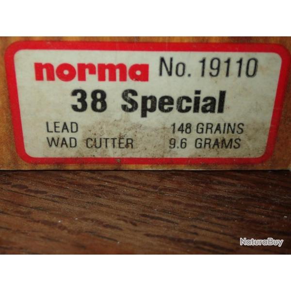 Boite vide de munitions - Norma 38 special WC plomb 148grains