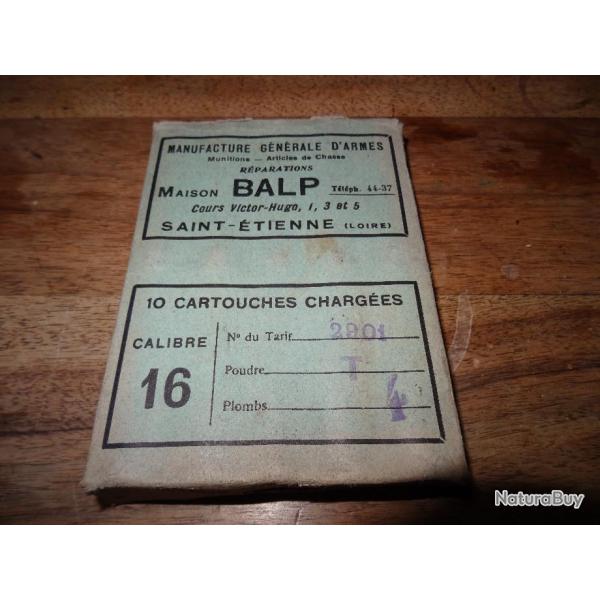 Boite de cartouches de collection BALP Cal.16 plomb de 4