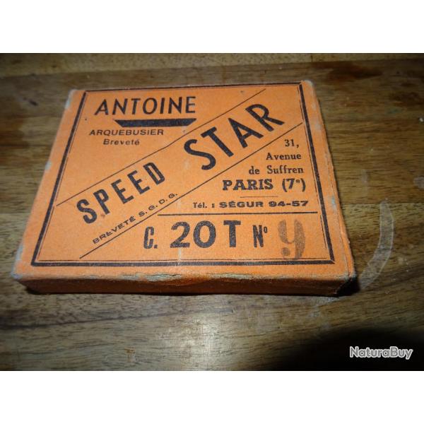 Boite de cartouches de collection ANTOINE "SPEED STAR" Cal.20 plomb de 9 (sertissage atypique)