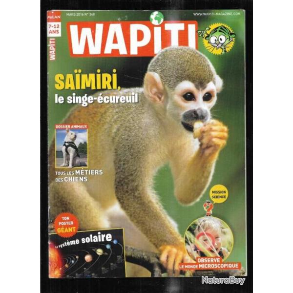 wapiti 348 mars 2016, 7-12 ans , singe cureuil , mtiers de chiens, rale des genets,