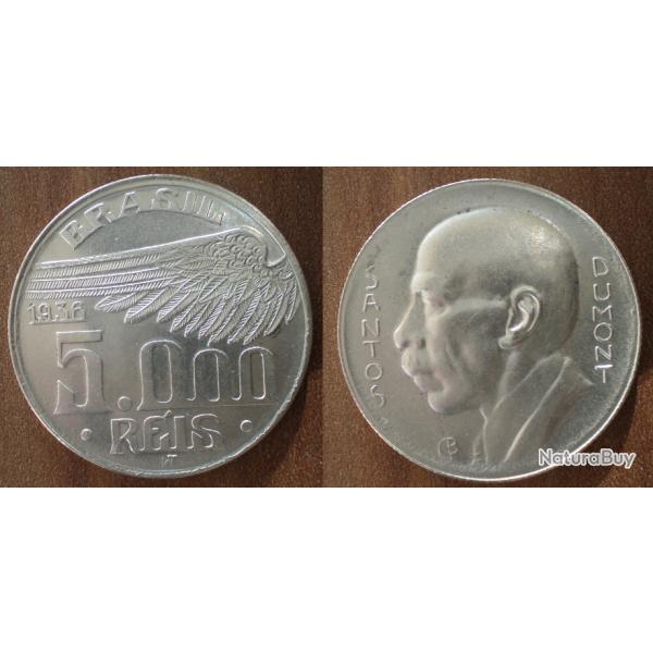 Bresil 5000 Reis 1936 Santos Dumont Pice Argent