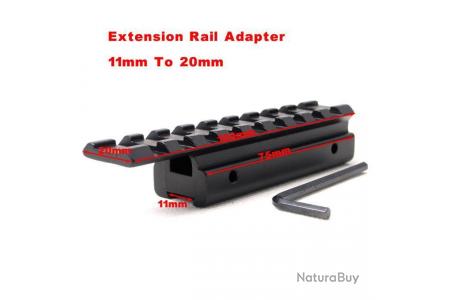 rail adaptateur 11mm en 21mm longueur 100mm