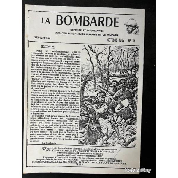 Journal La Bombarde No34 Dfense et information des collectionneurs d'armes et de militaria