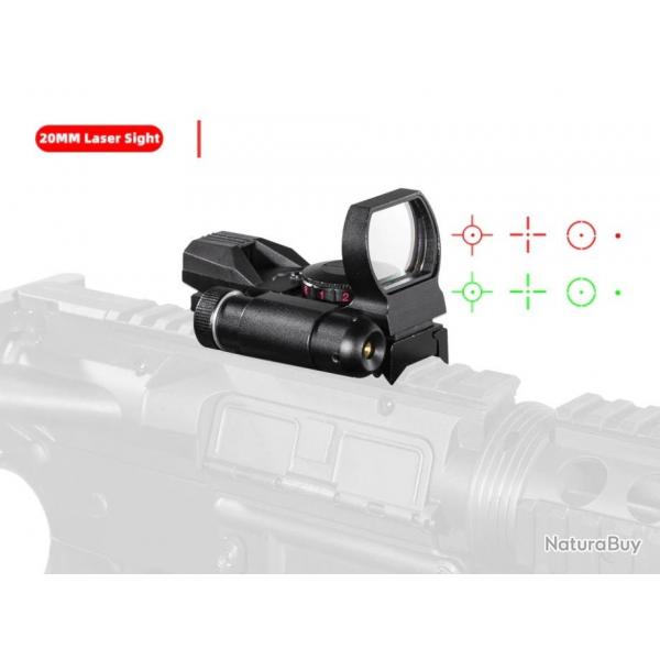 Viseur point rouge 1x22x33 pointeur laser montage 11mm noir