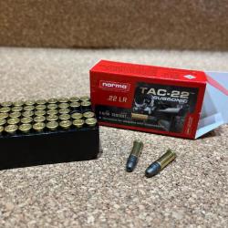 50 Munitions NORMA TAC-22 SUBSONIC Cal.22lr Subsonic , NEW !!!