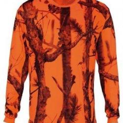 Tee shirt manches longues camouflage orange Percussion