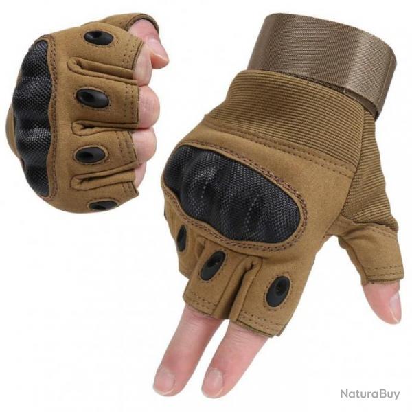 Gants tactiques militaires hommes sans doigts  jointures Dures  Combat tir, Airsoft, Paintball, moto