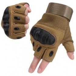 Gants Tactiques Militaires hommes sans Doigts Jointures Dures  Combat Tir Airsoft Paintball Moto mar