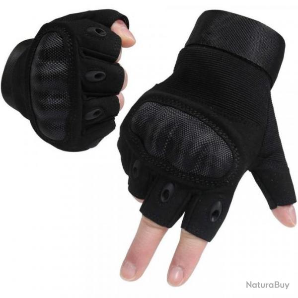 Gants Tactiques Militaires hommes sans Doigts Jointures Dures  Combat Tir Airsoft Paintball Moto ma