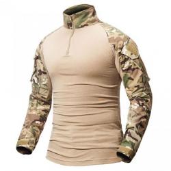Chemise militaire de Camouflage pour homme, chemise de Combat Chasse Uniforme Formation Plein Air