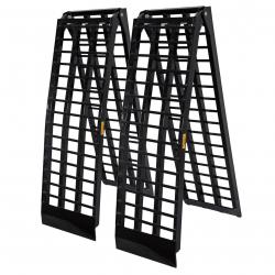 Lot de 2 rampes de chargement multi-usage pliante aluminium rail collision 274 cm jusqu'a 800 kg 16