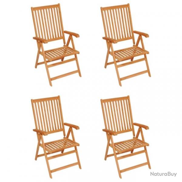 Chaises de jardin 4 pcs avec coussins bleu Bois de teck 3065534