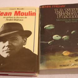 Lot 2 livres mémoires de résistance et Jean Moulin