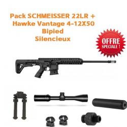 Pack SCHMEISSER 22LR + Hawke vantage 4-12x50 1/2X20 UNF