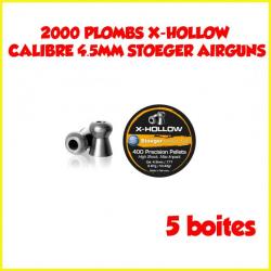 2000 PLOMBS X-HOLLOW CALIBRE 4.5MM STOEGER AIRGUNS 