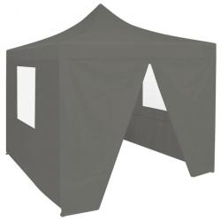 Tente de réception pliable avec 4 parois 2x2 m Acier Anthracite 48885